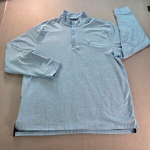Birddogs Men XL Quarter Zip Pullover Blue Heather Performance Snap Mock Neck Top